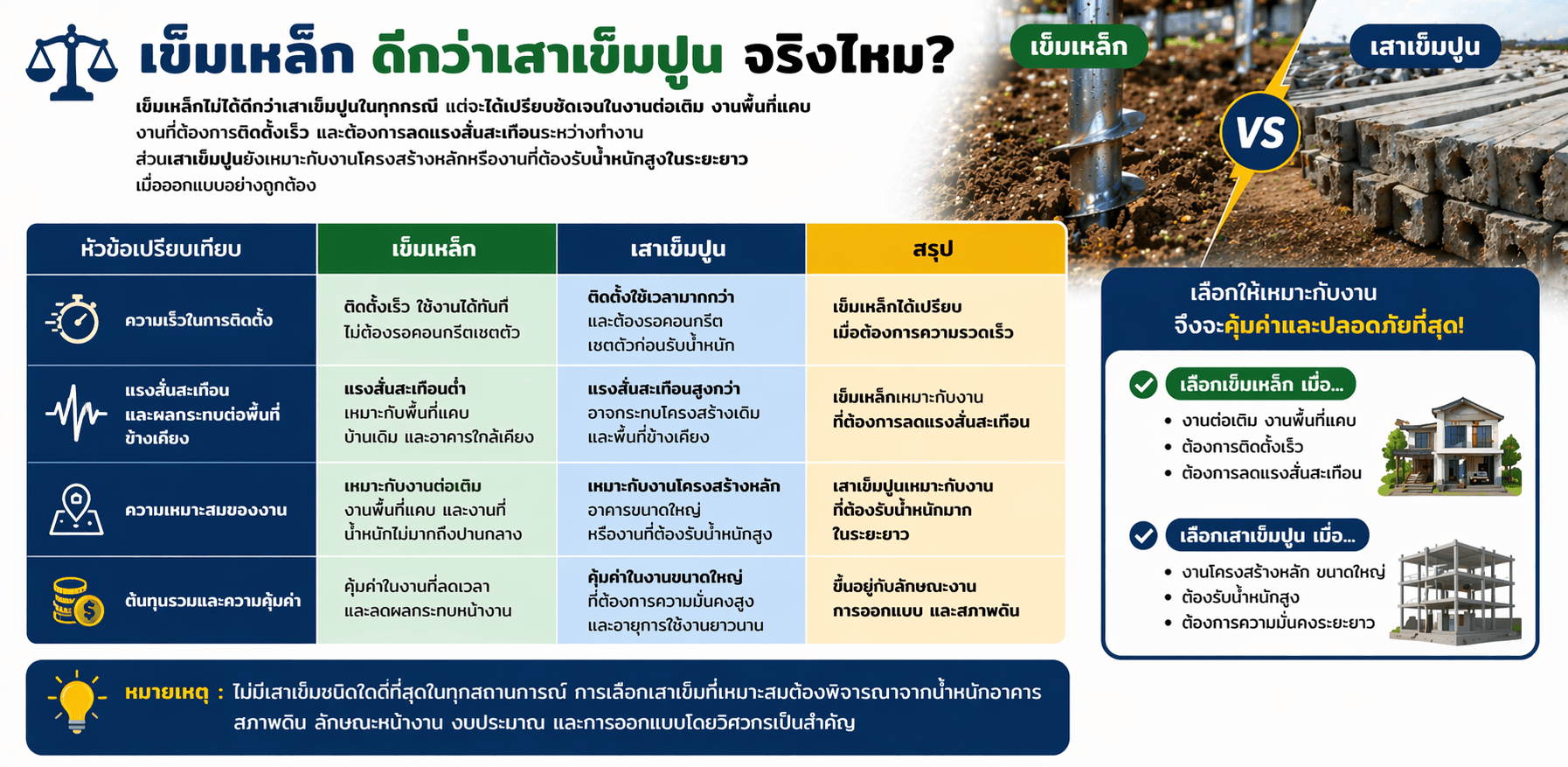 เข็มเหล็กดีกว่าเสาเข็มปูนจริงไหม