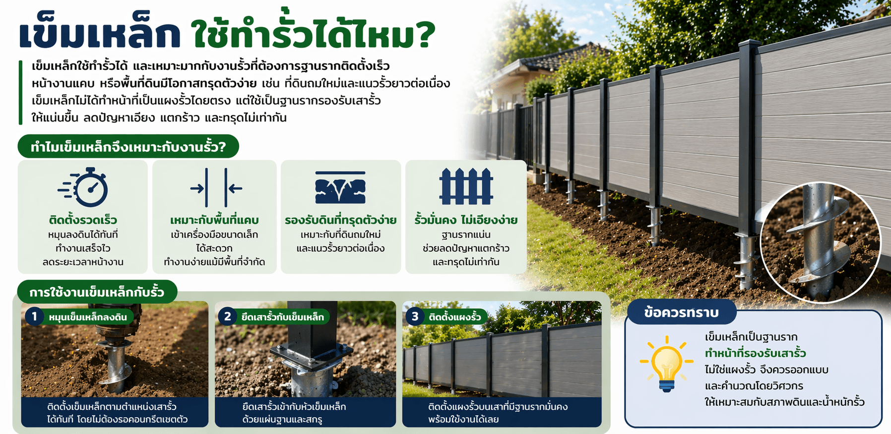 เข็มเหล็กใช้ทำรั้วได้ไหม