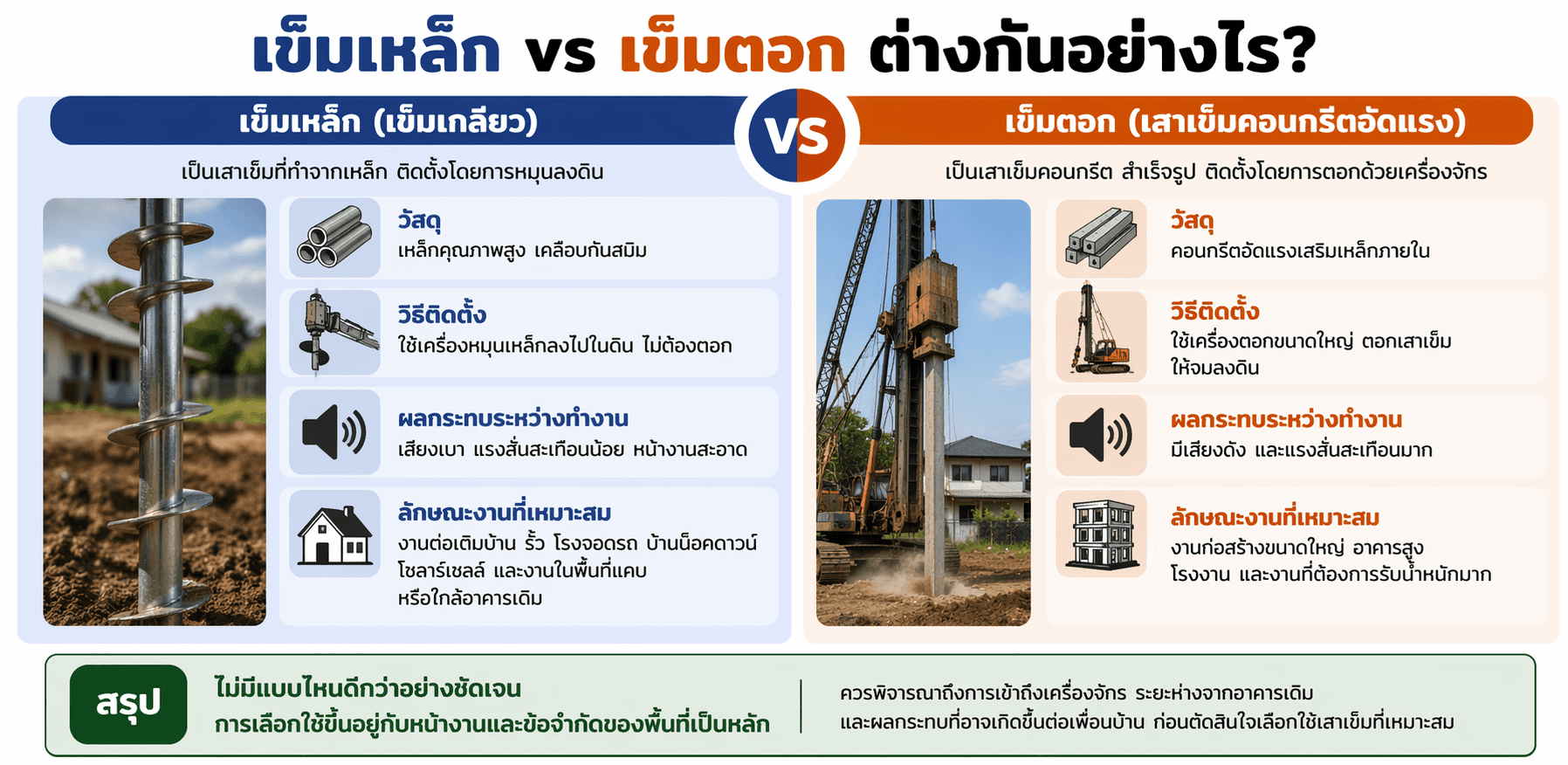 เข็มเหล็ก vs เข็มตอก ต่างกันยังไง